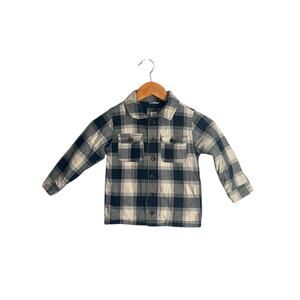 Baby Gap 4T Quilted‎ Flannel Shirt Jacket Plaid Blue
White